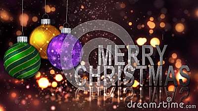 Merry Christmas Ornament Celebration 4K Loop Stock Footage - Video of ...