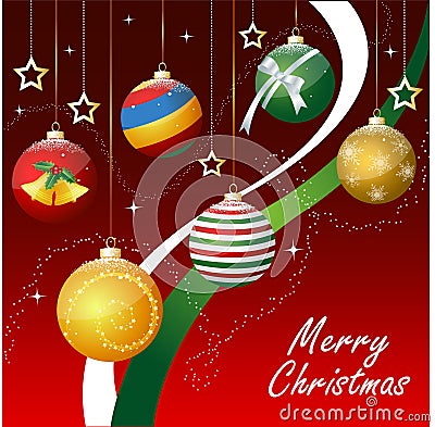 Merry christmas, ornaments Vector Illustration