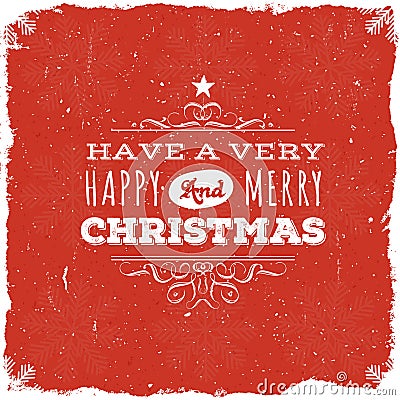 Merry Christmas Postcard Vector Illustration