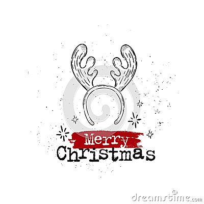 Merry christmas postcard Vector Illustration