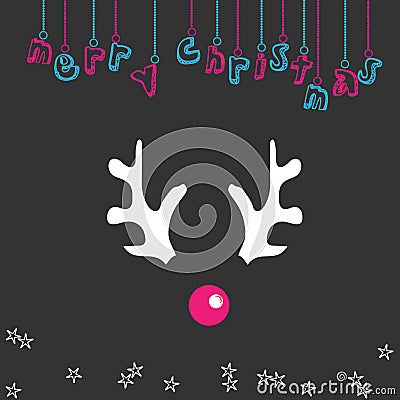 Merry christmas reindeer illustration Vector Illustration