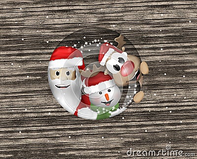 Merry christmas reindeer snow santa christmas Stock Photo