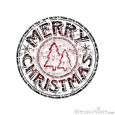 Merry Christmas rubber stamp Vector Illustration