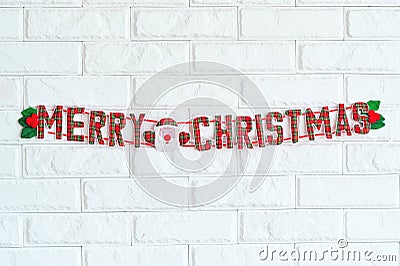 Merry Christmas sign hanging Stock Photo