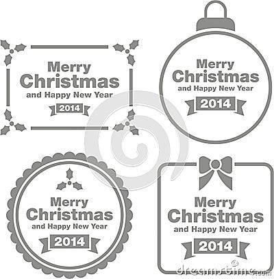 Merry Christmas 2014 signs Vector Illustration