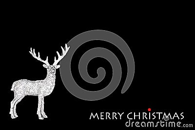 Merry Christmas Silver Reindeer Symbol Stock Photo