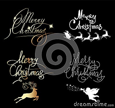 Mery Christmas text Vector Illustration