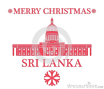 Merry Christmas Sri Lanka Vector Illustration