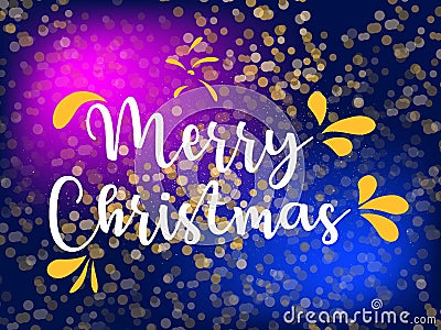 Merry Christmas text design. Vector logo, typography. Usable as banner, greeting card, gift package etc. Vector Illustration