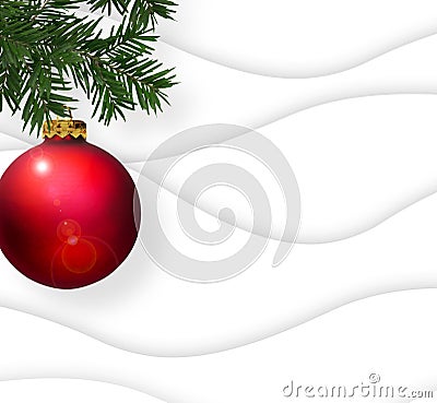 Christmas Background Ornament Scene Tree Snow Stock Photo