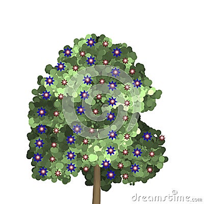 Merry Christmas Tree Vector Illustration