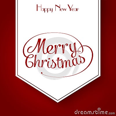 Merry Christmas typographic greeting card Vector Illustration