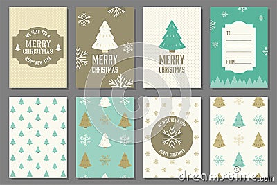 Merry Christmas typography and elements Vector Illustration