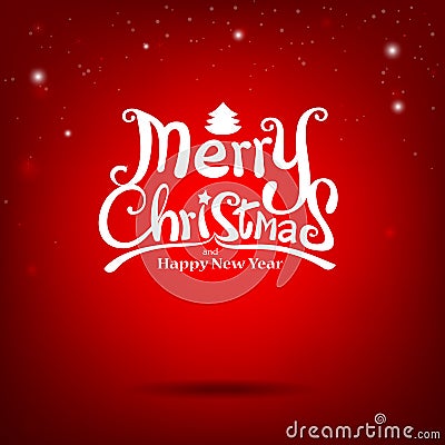 Merry Christmas Vector Calligraphic free hand write vector illus Vector Illustration