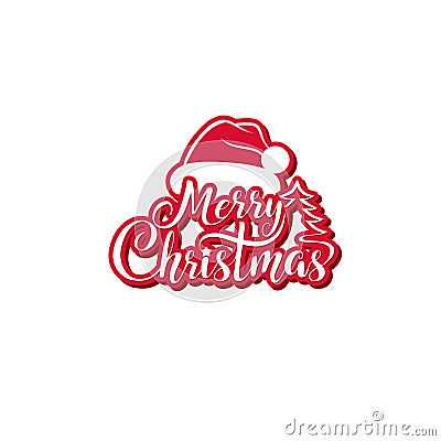 Merry Christmas vector text. Festive calligraphic lettering for greeting cards and posters. Vector Illustration