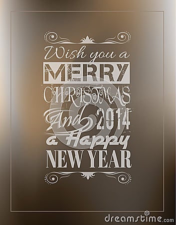 2014 Merry Christmas Vintage typo background Stock Photo