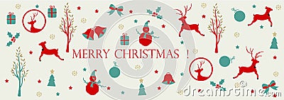 Merry Christmas ,Christmas web heading Vector Illustration