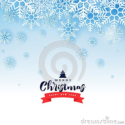 merry christmas winter snowflakes nice greeting card design Vector Illustration