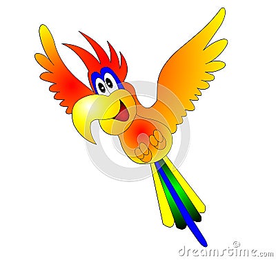 Merry flying parrot Stock Photo