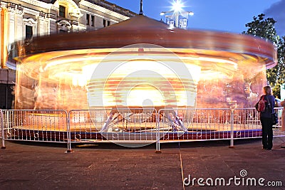 Merry go round long exposure Stock Photo