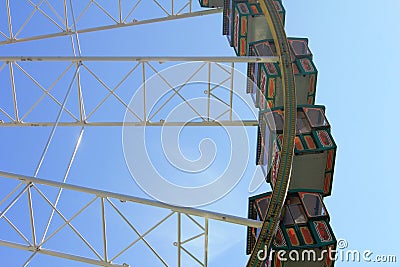 Merry-go-round in Luxembourg - isolated, blue sky in the background Editorial Stock Photo