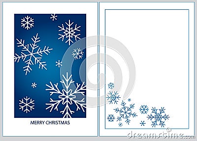 Merry New Year and Christmas corporate holiday cards. Universal abstract modern art templates with snowflakes, decorative borders Vector Illustration