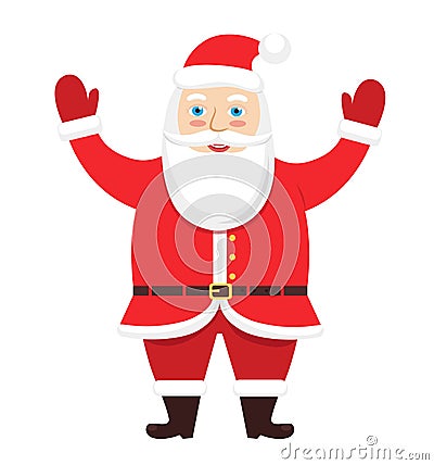 Merry Santa Claus icon cartoon vector Christmas holiday isolared on white Vector Illustration