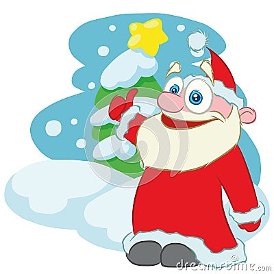 Happy Santa Claus Cartoon character Vector Illustration