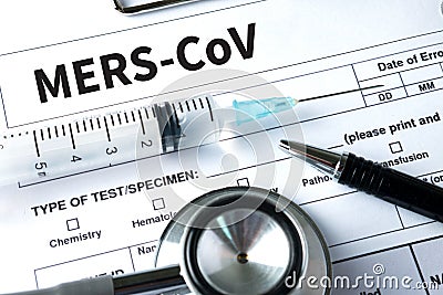 MERS-CoV Stop MERS-CoV (Middle East Respiratory Syndrome Coron Stock Photo