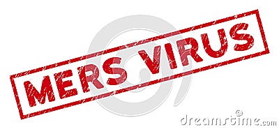 Framed Scratched Mers Virus Rectangular Seal Vector Illustration