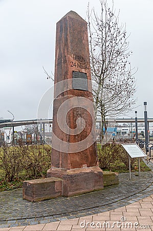Obelisk at Merseburg railway station Editorial Stock Photo