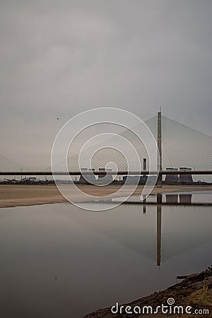 Mersey Gateway Bridge in Runcorn, United Kingdom Editorial Stock Photo