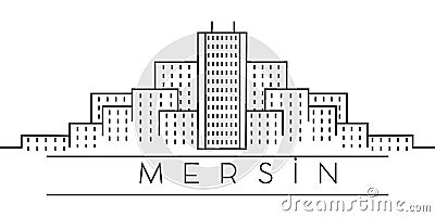 Mersin city outline icon. Elements of Turkey cities illustration icons. Signs, symbols can be used for web, logo, mobile app, UI, Cartoon Illustration