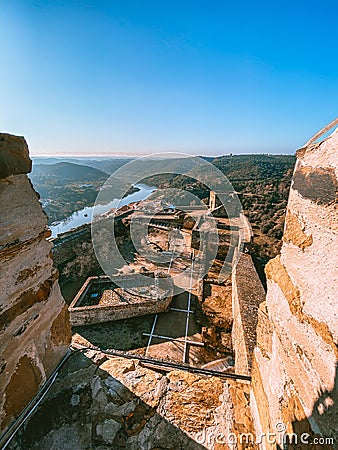 Mertola town and castle in Portugal Stock Photo