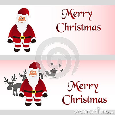 Mery christmas with cartoon Santa Claus greeting cards eps10 Vector Illustration