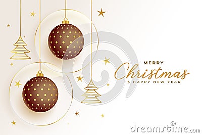 Mery christmas and new year beautiful realistic greeting design Vector Illustration