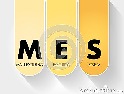 MES - Manufacturing Execution System acronym, business concept background Stock Photo