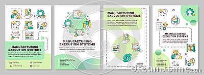 MES systems benefits green circle brochure template Stock Photo