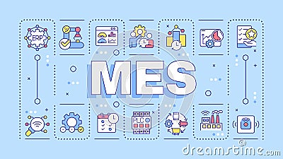 MES turquoise word concept Vector Illustration