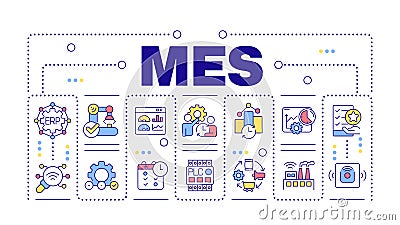 MES word concept isolated on white Vector Illustration