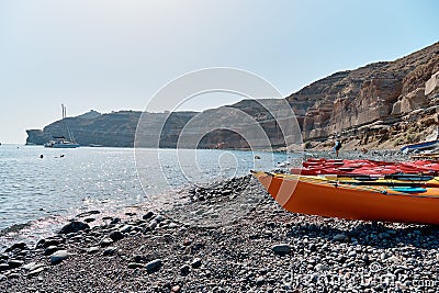 Mesa Pigadia beach, Akrotiri, Santorini, Greece Stock Photo