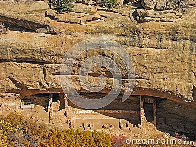 Mesa Verde National Park, Colorado. Fire Temple House ruin is a characteristic cliff dwelling built by ancient Native American Pue Stock Photo