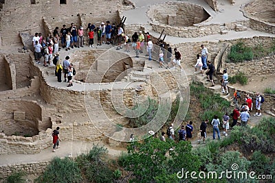 Mesa Verde Tour Group Editorial Stock Photo