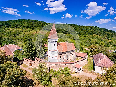 Mesendorf Saxon Fortified Church near Brasov, Transylvania, Romania Stock Photo