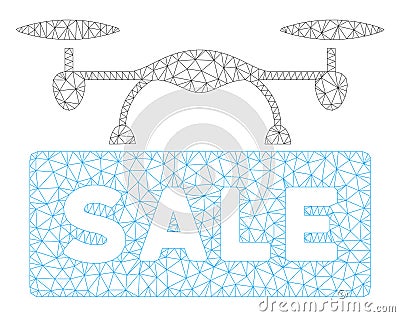 Airdrone Sale Polygonal Frame Vector Mesh Illustration Vector Illustration