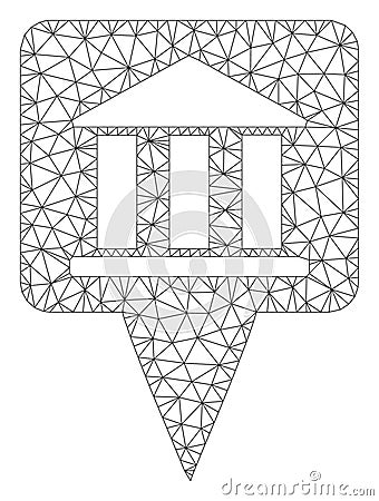Bank Building Pointer Vector Mesh 2D Model Vector Illustration