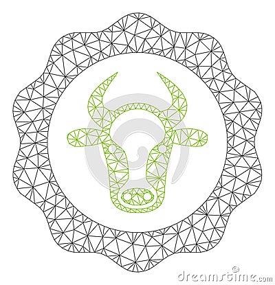 Beef Certificate Vector Mesh Network Model Vector Illustration