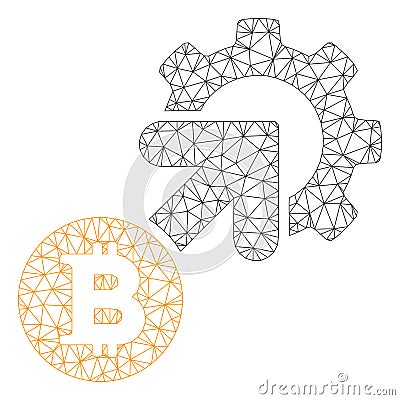 Bitcoin Integration Cog Vector Mesh Network Model Vector Illustration