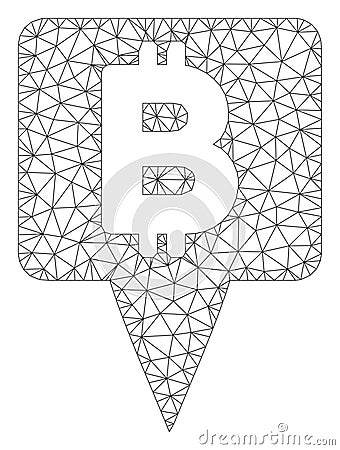Bitcoin Map Pointer Vector Mesh 2D Model Vector Illustration