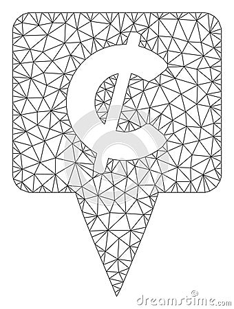 Cent Map Pointer Polygonal Frame Vector Mesh Illustration Vector Illustration